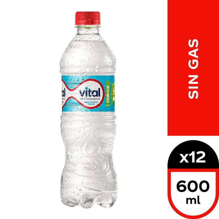 Agua mineral Vital SinCon Gas 600cc x12u